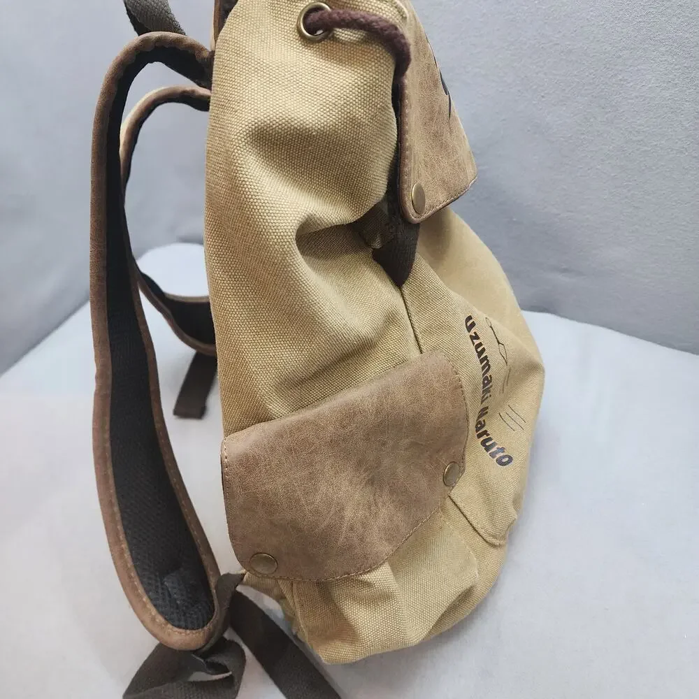 Naruto Uzumaki Brown Laptop‎ Canvas Backpack Bookbag